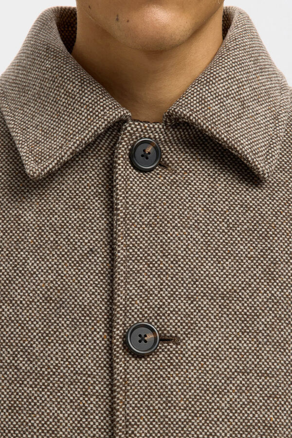 Selected Sobretudo longo de lã Castanho