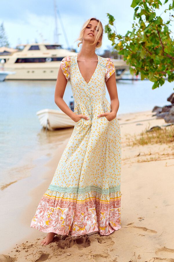 Jaase Vestido comprido Carmen Verde