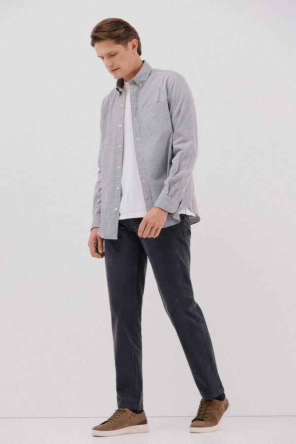 Cortefiel Washed chinos pants Grey