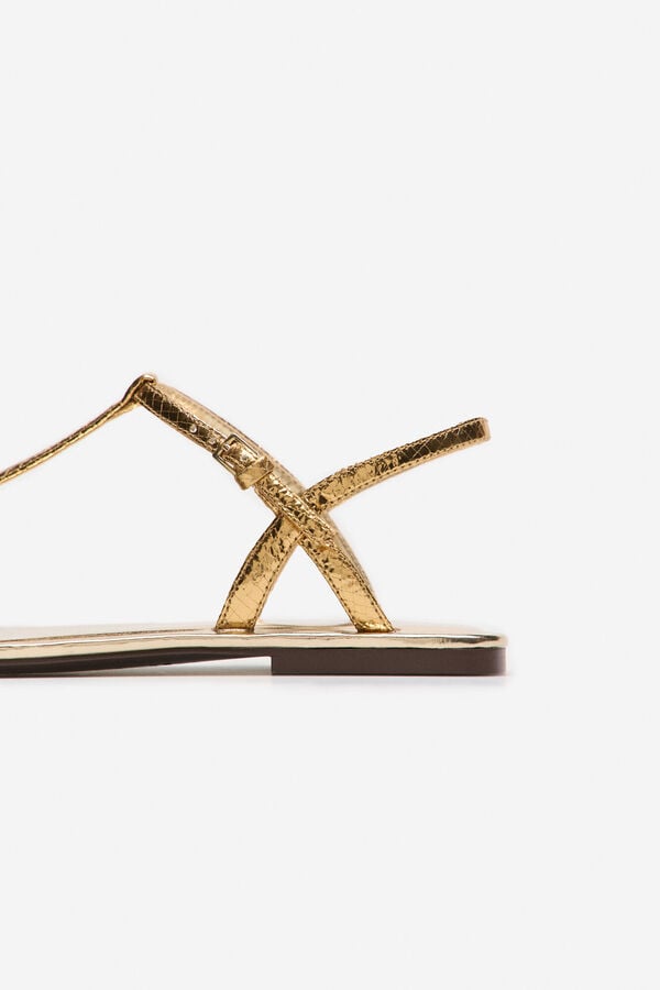 Cortefiel Flat strappy sandal Yellow