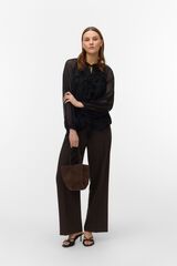 Vero Moda Blusa de manga comprida com folhos Preto