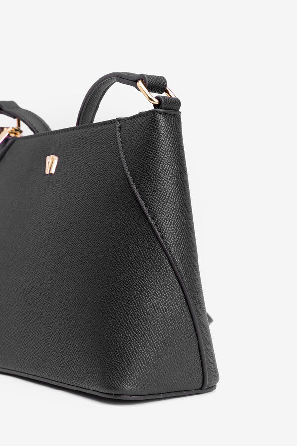 Vilanova Mala a tiracolo efeito pele Preto