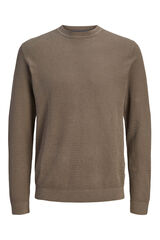 Jack & Jones Camisola b&aacute;sica de manga comprida em malha Castanho