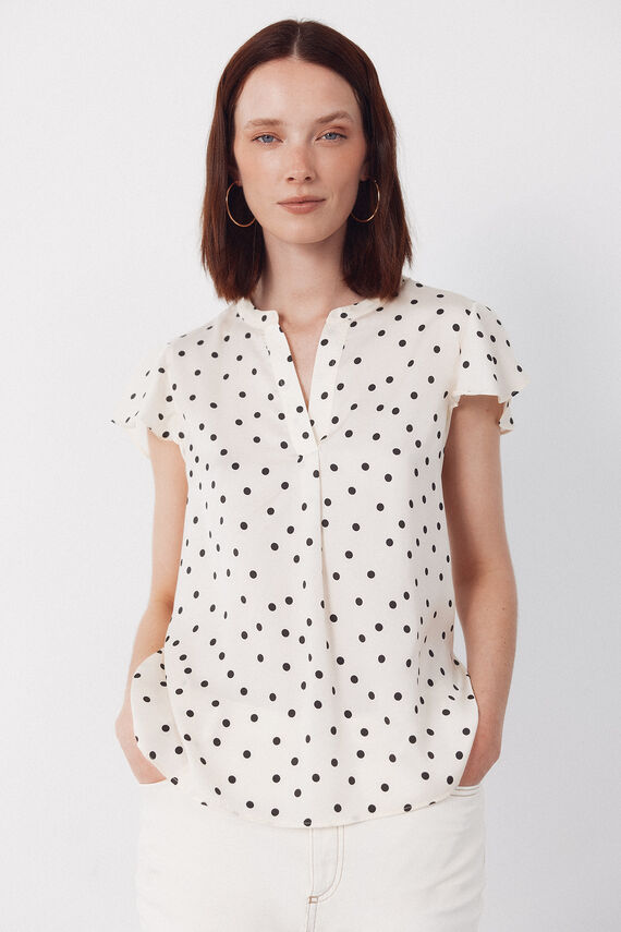 Blusa fluida manga vuelo