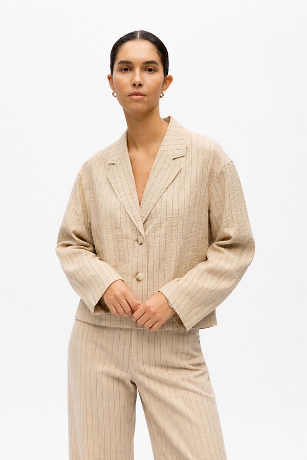 Object Blazer ligera rayas Beige
