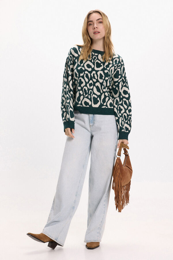 Vila Camisola de malha de viscose estampado Azul