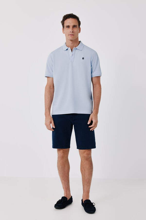 Cortefiel Polo b&aacute;sico piqu&eacute; Azul
