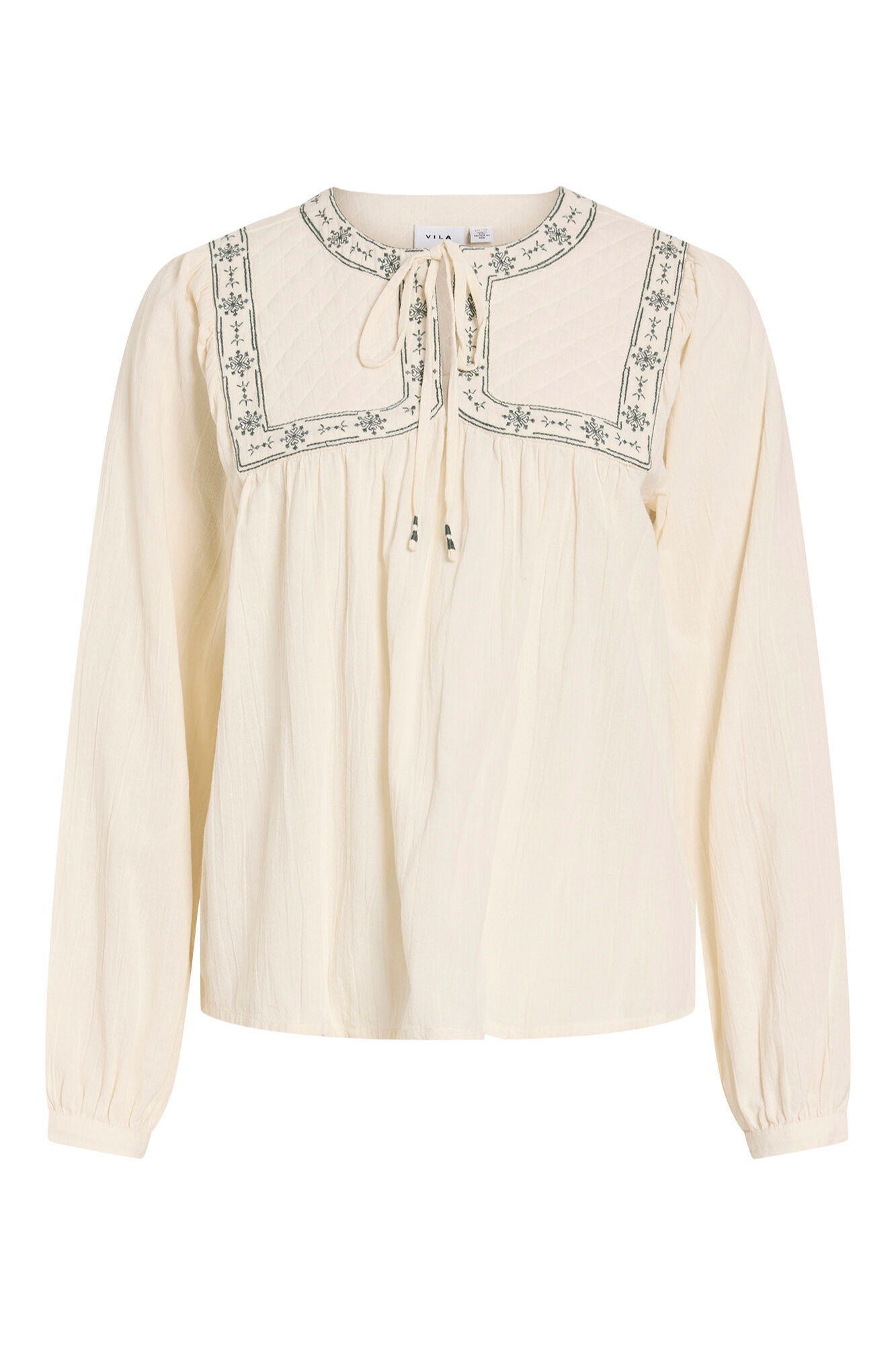 Vila Blusa bordada de manga comprida