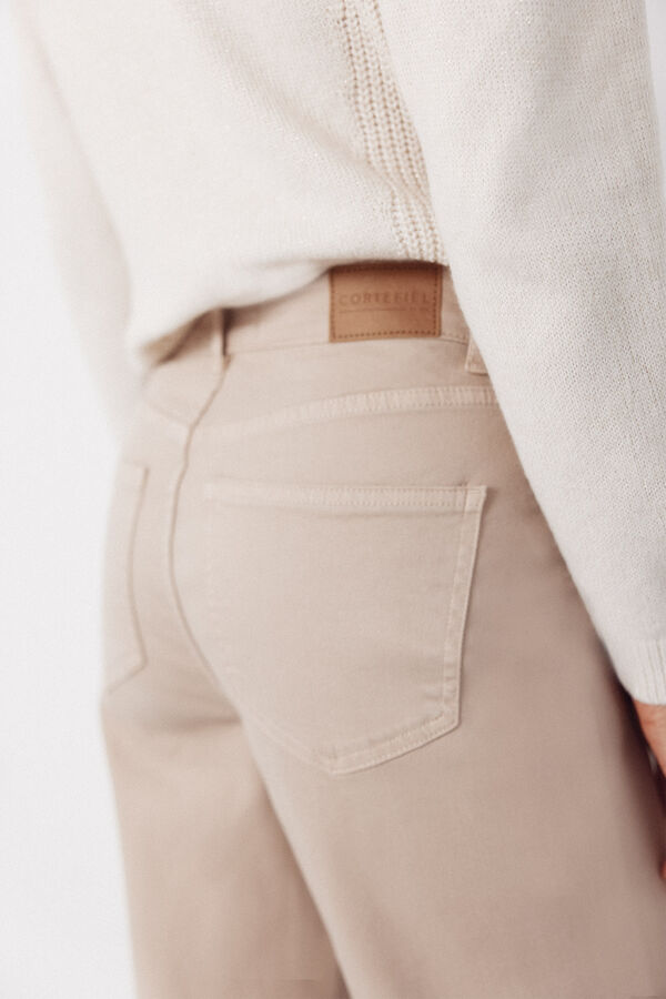 Cortefiel Palazzo jeans with buttons Brown