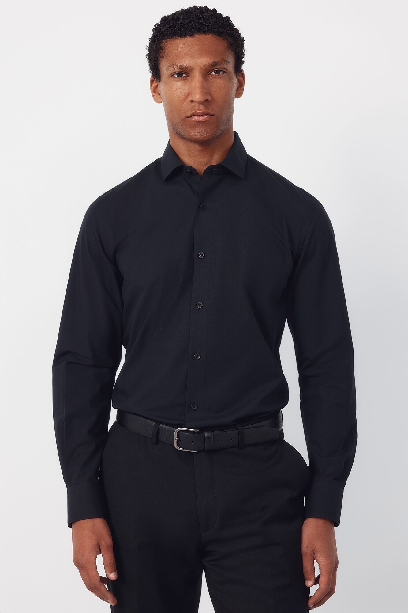 Cortefiel Slim fit easy-iron ottoman dress shirt