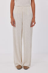 Cortefiel Satin-finish leggings Ivory