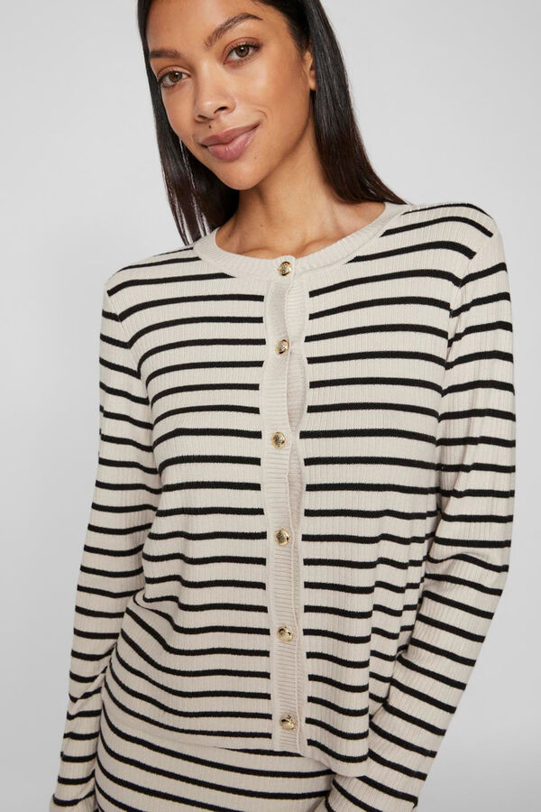 Vila Striped striped cardigan Grey