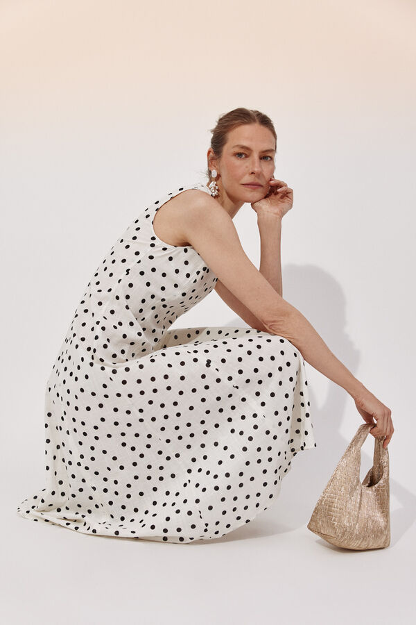 Cortefiel Print flared dress Printed grey