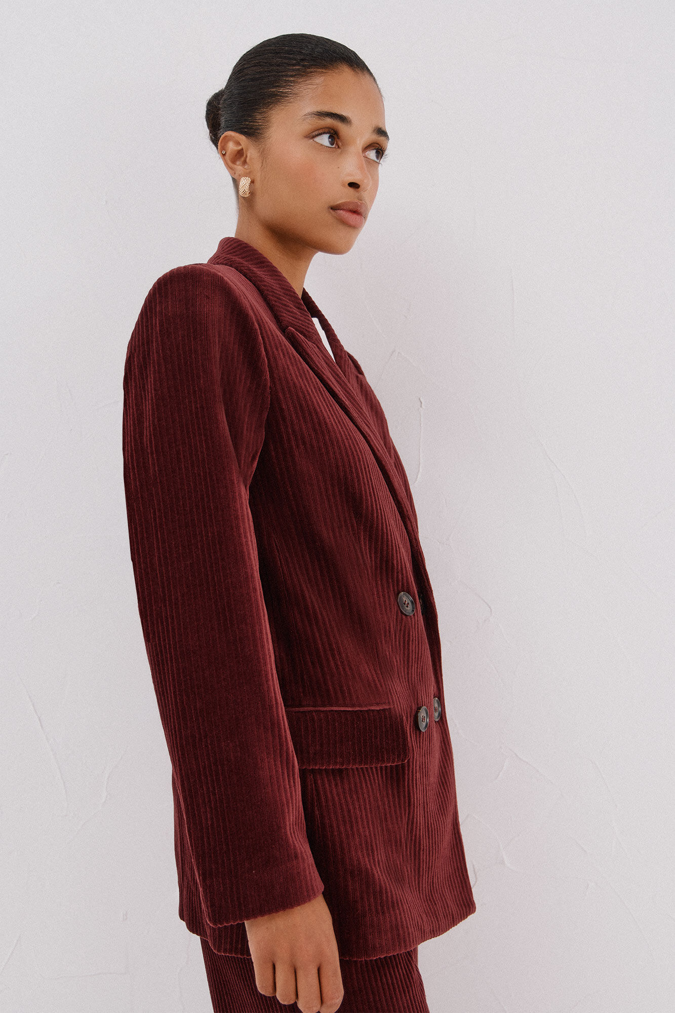 Cortefiel Women's double- corduroy blazer