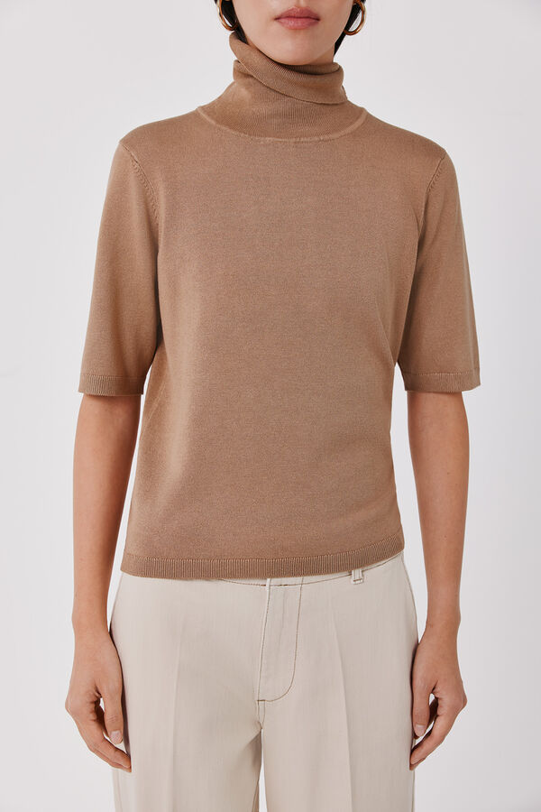 Cortefiel Roll neck jumper Nude
