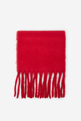 Cortefiel Thick fringed scarf Red