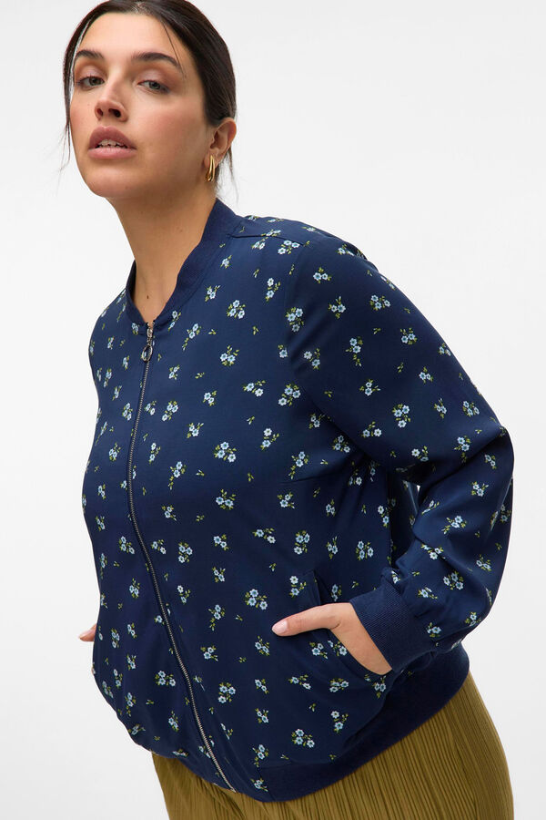 Vero Moda Curve Jaqueta bomber plus size Azul