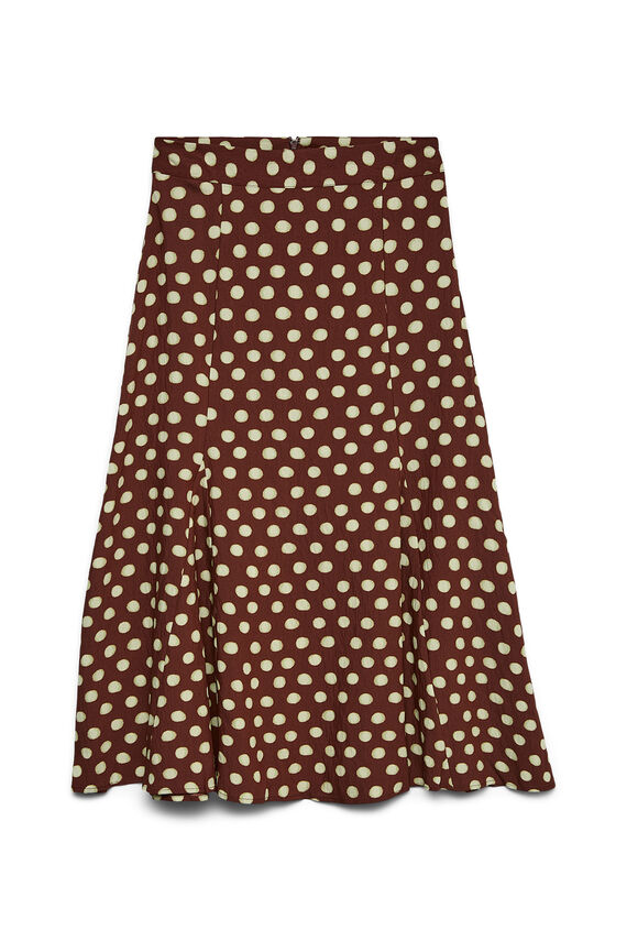 Falda midi de lunares