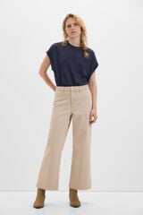 Cortefiel Marine Trousers Ivory