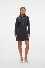 Vero Moda Vestido jeans curto de manga comprida Preto
