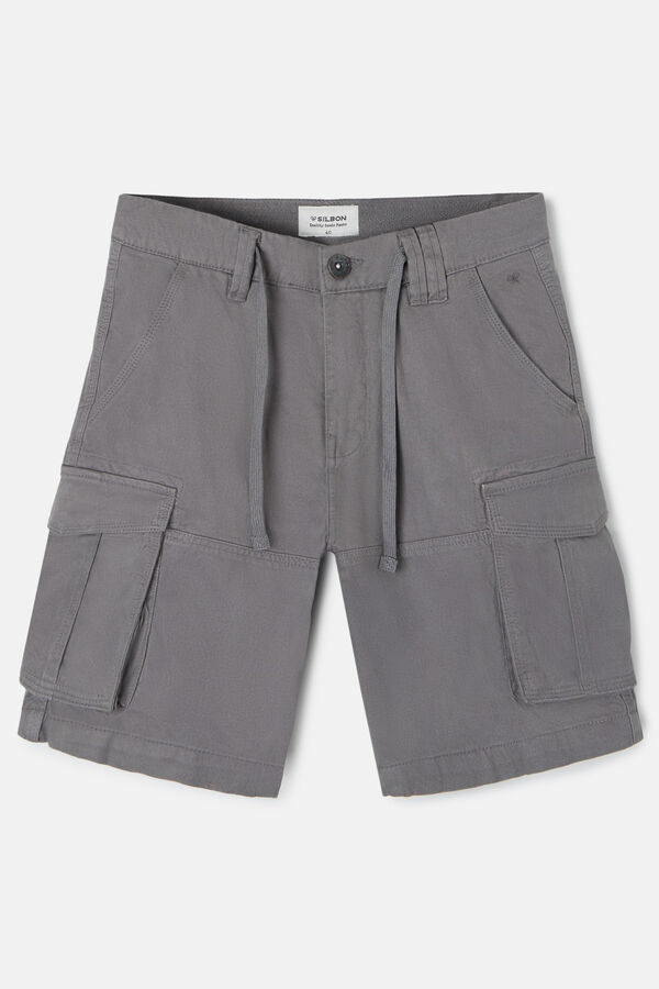 Silbon Bermudas cargo Cinzento