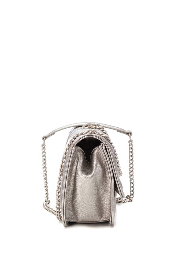 Cortefiel Small quilted metallic bag Grey