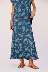 Cortefiel Printed flared midi skirt