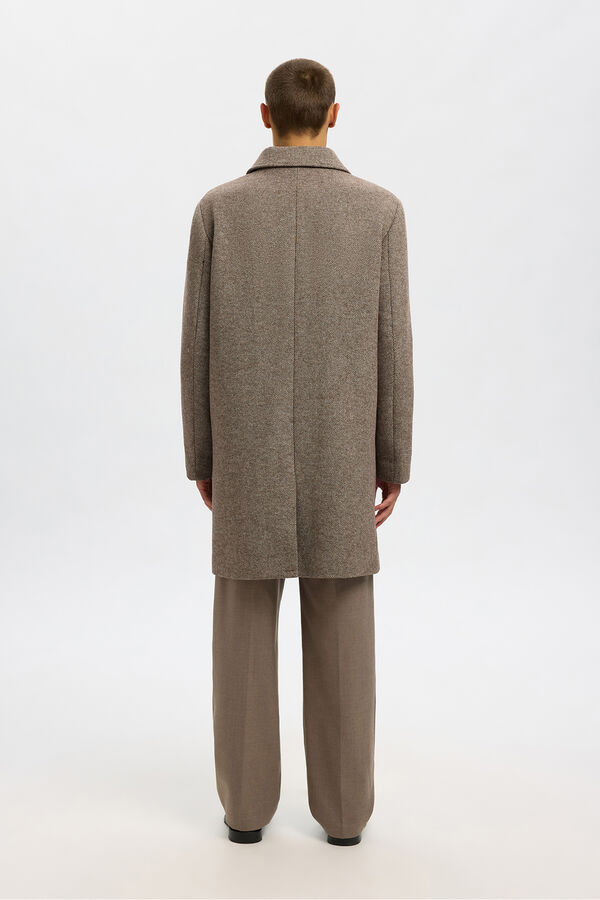 Selected Sobretudo longo de lã Castanho