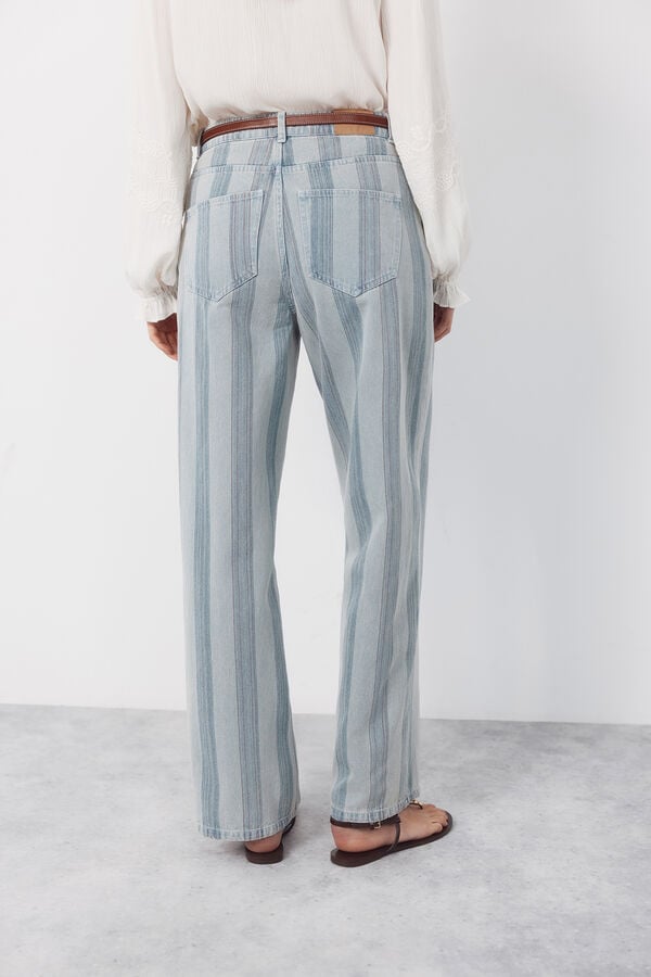 Cortefiel Straight leg striped jeans Blue