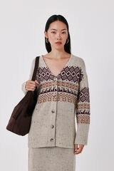 Cortefiel Total look cardigan Maroon