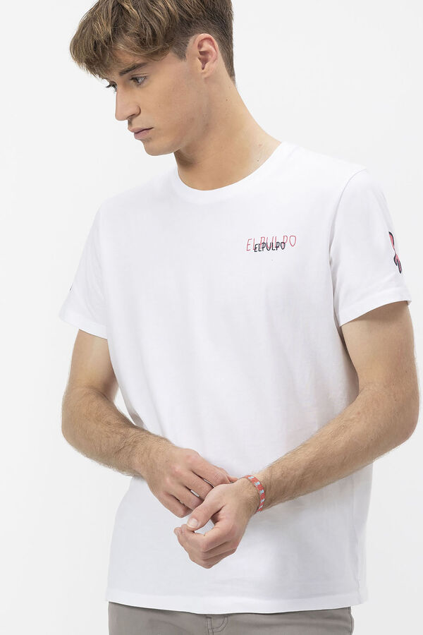 elPulpo Camiseta com logo triplo Branco