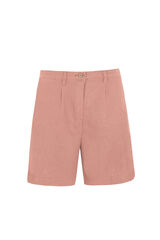 Cortefiel Plain linen bermuda shorts Pink