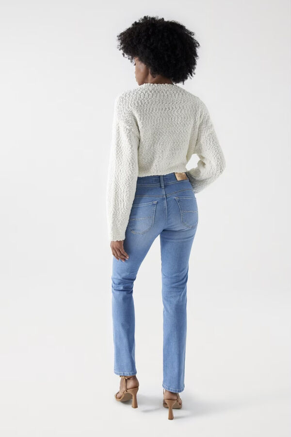 Cortefiel Secret Push-In slim jeans with sparkles Blue