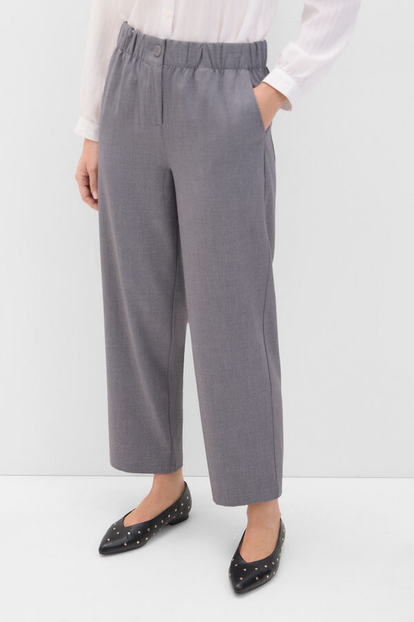 Cortefiel Pantalón vestir comfort Gris