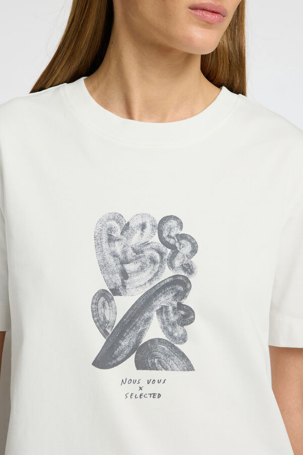 Selected Femme T-shirt de manga curta Branco
