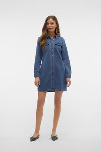 Vero Moda Vestido jeans curto de manga comprida