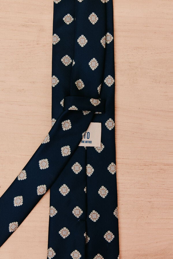 OOTO Patterned tie Navy