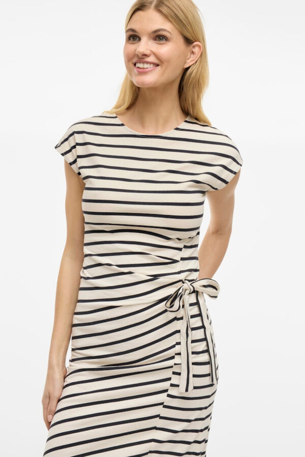 Vila Organic cotton midi dress Printed white