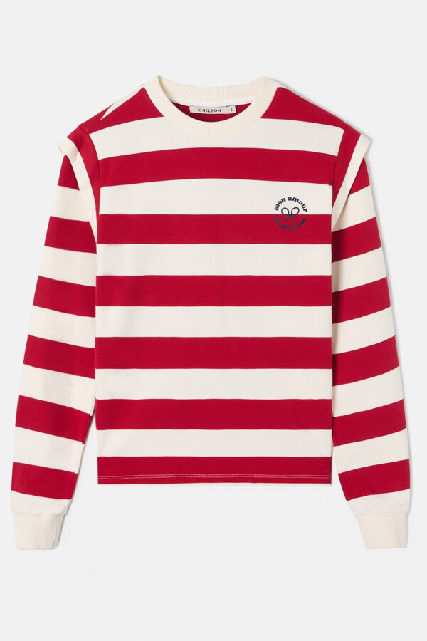 Silbon Sudadera woman hombreras Rojo