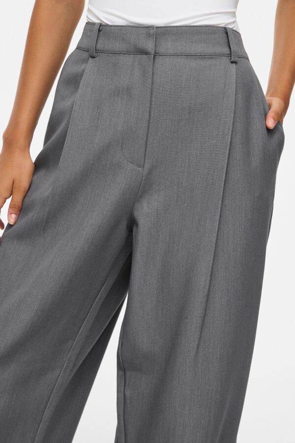 Vila Wide trousers with pleats Grey