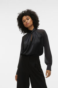 Cortefiel Satin-effect blouse  Black