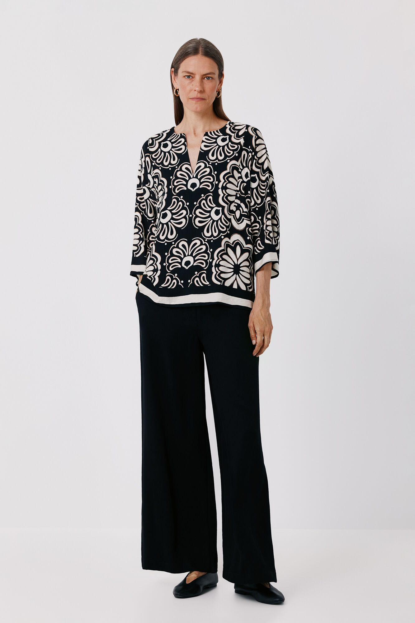 Cortefiel Blusa t&uacute;nica folgada estampada