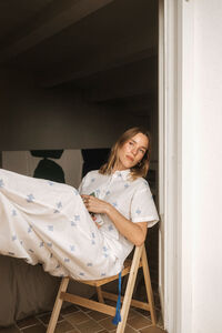 Cortefiel Embroidered fluid trousers
