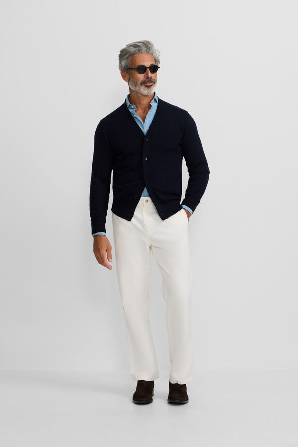 Silbon Casaco de malha clássico Azul