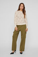 Vila Pointelle jersey-knit jersey Cinzento