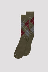 Cortefiel Diamond print cotton socks Maroon