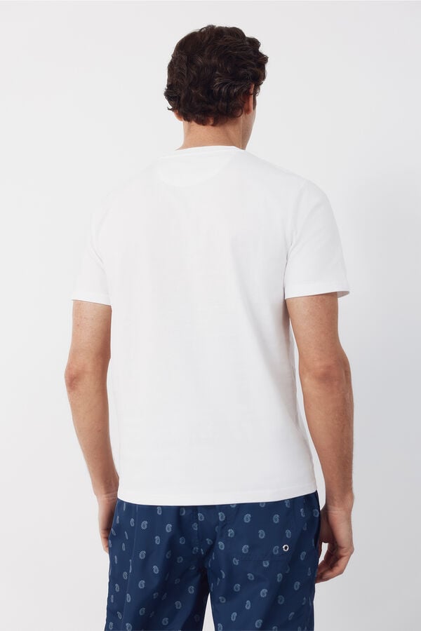 Cortefiel Embroidered T-shirt White