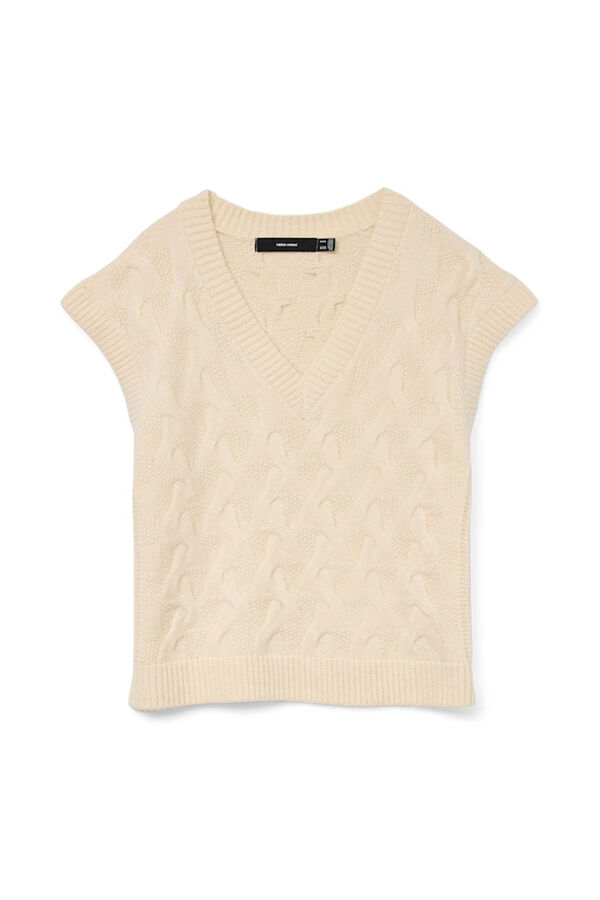 Vero Moda Colete com malha em V Tostado