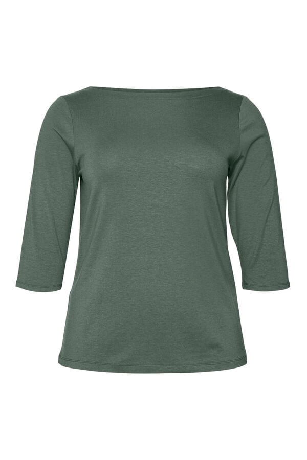 Cortefiel T-shirt básica tamanho grande Verde