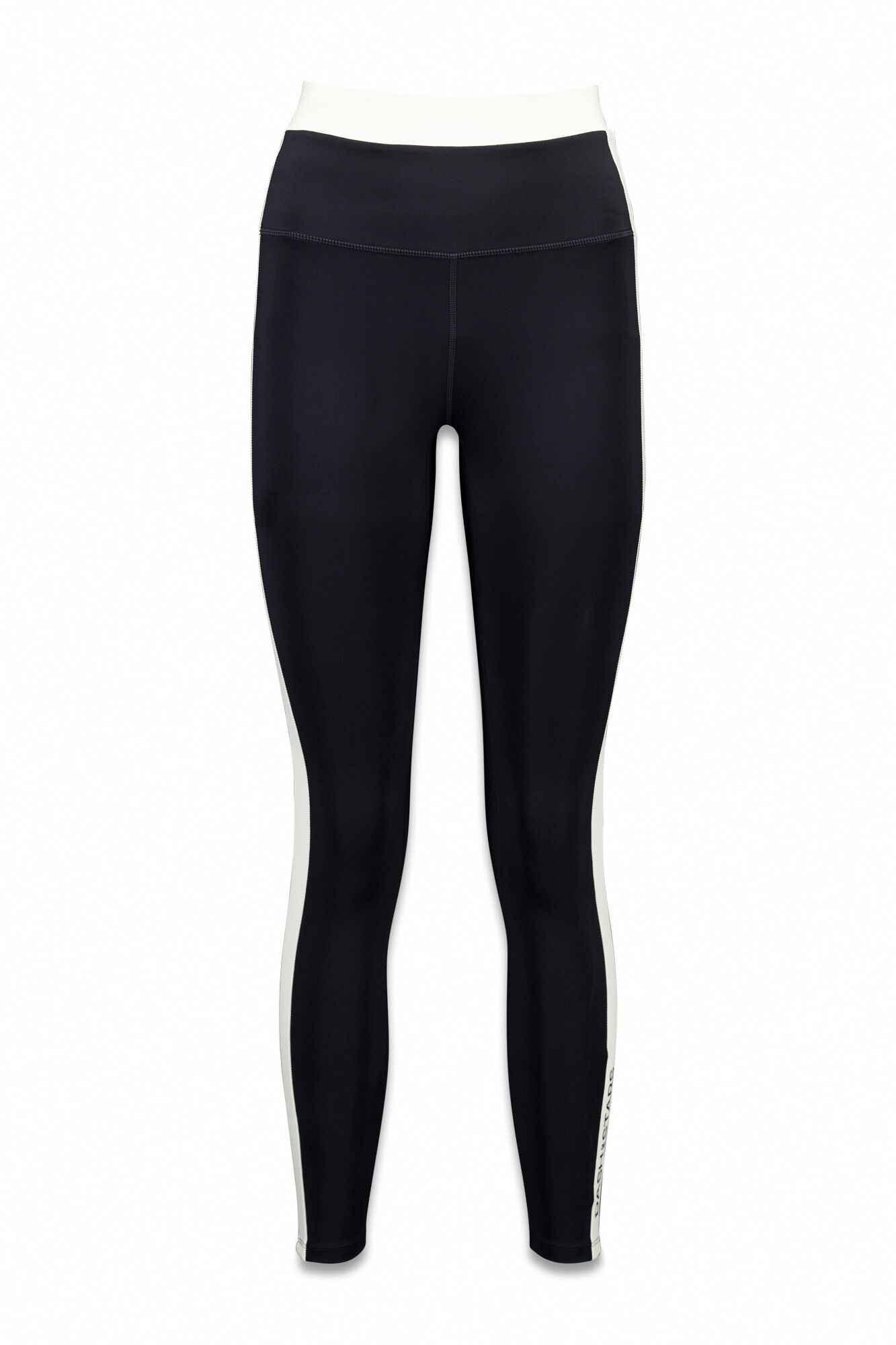 Dash and Stars Leggings 4D STRETCH pretas e brancas na altura do tornozelo